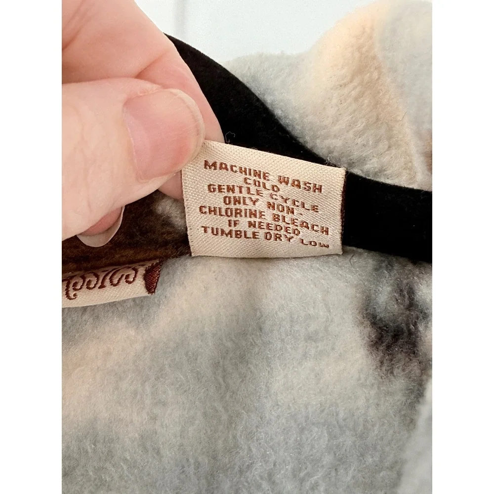 Vtg 90s Wild Horses Fleece Jacket Womens sz M Horse Full Zip outdoors cabin core